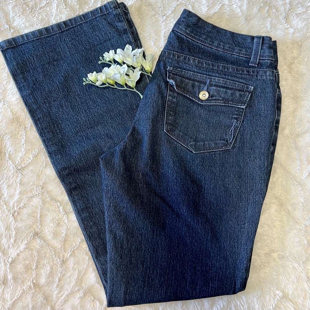 Style & Co Mid Rise Boot Cut Dark Wash Denim Jeans Size 6